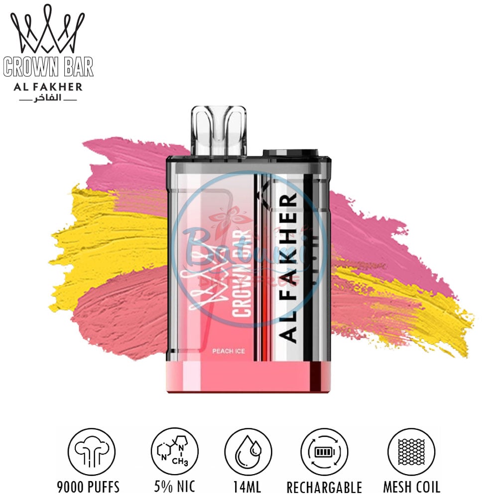 Al Fakher Crown Bar 9000 - Peach Ice 1 Al Fakher Crown Bar 9000 - Peach Ice